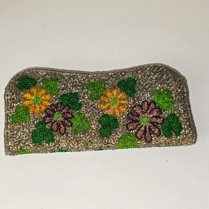 Antiguo monedero floral con cuentas estuche para tarjetas 1910-1920 Art Deco cuentas de vidrio con semillas - Imagen 1 de 24