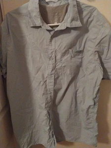 Merrell Men's Light Blue Hiking Shirt Button Down Opti Wick UPF 30 XL - Picture 1 of 6