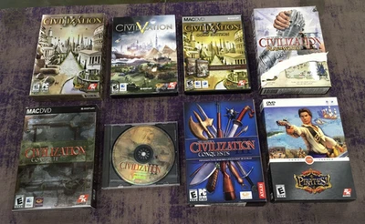 Sid Meier's Civilization & Pirates PC CD-ROM 7 Complete Box Game Custom Bundle - Image 1 of 4