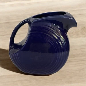 Vintage Fiesta Fiestaware Original Blue Disk Water Pitcher - Picture 1 of 6