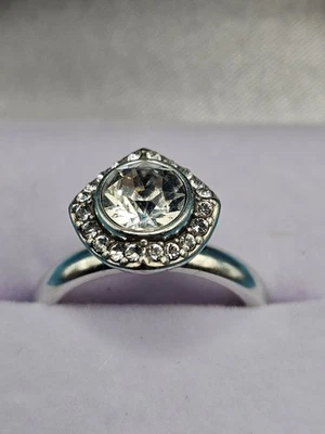 Anillo de boda Brighton solitario circonita cúbica plata impresionante regalo para ella Foto 1 de 4