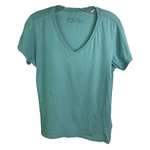 Pact TShirt Womens Sz S Light Green Short Sleeves V-Neck Top 100% Organic Cotton - Picture 1 of 7