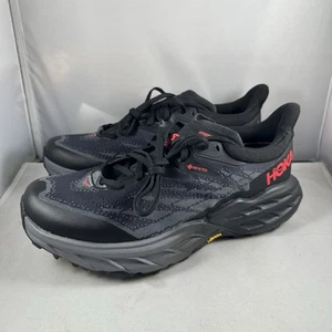 Hoka Womens Size 8B Speedgoat 5 GTX Spike 1133532-BBLC Black Trail Hiking Shoes - Picture 1 of 9