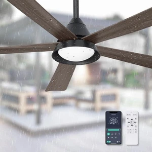Waterproof Outdoor Ceiling Fan with Light, 52'' Patio Ceiling Fan Remote/APP ... - Picture 1 of 9