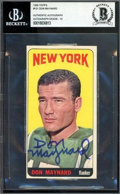 Don Maynard Gem Mint 10 Beckett BAS Signed 1965 Topps Autograph - Image 1 of 2