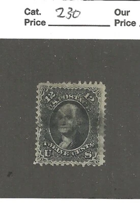 US Scott # 69, 12 cent black ,Washington, 1861, XF, scv. $330 - Image 1 of 2