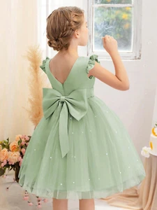 Vestidos Verde Para Niña de Princesas Fiesta Quinces Bodas Cumpleaños de Encaje - Picture 1 of 10