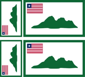 LIBERIA Lot 4 Vinyl Stiker autocollant Drapeau flag Grand Cape Mount County - Picture 1 of 1