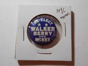 Pulsante pinback litografico Walker Berry and McKee New York City 1" - Foto 1 di 1