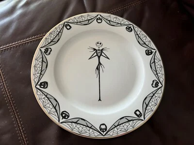 Novo prato de jantar Disney Nightmare Before Christmas Jack Skellington com borda dourada - Imagem 1 de 4