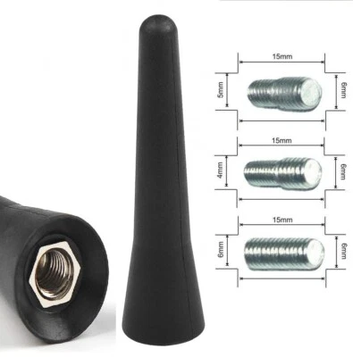 Antenne Auto Toit Voiture Courte Sport Noire Radio AM FM Pour Renault 6,5cm - Photo 1/4