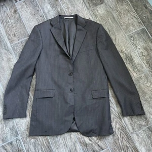 Burberry London Sport Coat, Mens 40L Blazer, Brown Pinstripe Wool Vintage - Picture 1 of 16