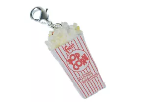 Popcorn Charm Zipper Charm Miniblings Pop Corn Bag White Red - Picture 1 of 4
