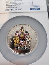 2016 5 Oz Silver Coin "Coat Of Arms" .999 Fine Silver. PF 69