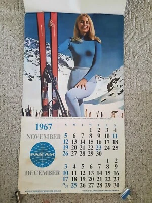 PÓSTERS CALANDER DE PARED DE CARGA PAN AMERICAN Airlines 1967 grandes 25 x 45" panorámica Foto 1 de 4