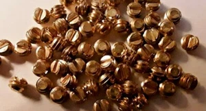 5/16-24 x 1/4" SOCKET SET SCREWS SLOTTED DRIVE FLAT POINT BRASS (SEL QTY) - Picture 1 of 1