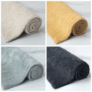 Badematte 100 % Baumwolle ultraweiche und saugfähige zottige Teppiche reine Baumwolle 80x50 cm - Bild 1 von 28