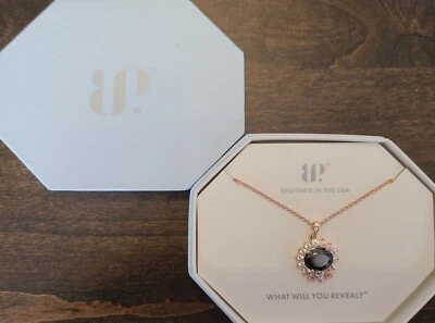 Bomb Party RBP8963 "Now You See Me" Black Onyx CZ Rose Gold Necklace - Image 1 of 3