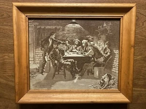 Vintage Western Card Game Gambling Scene Art Frederic Remington Cowboys - Imagen 1 de 12