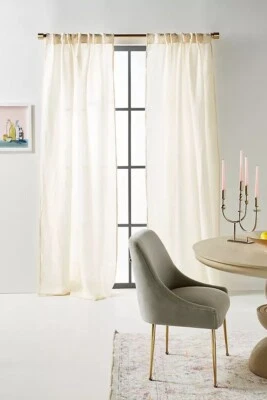 NUEVA CORTINA ANTHROPOLOGIE TESSA PANEL ÚNICO EN MARFIL 60 X 96 Foto 1 de 2