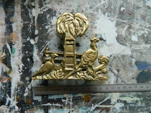 cbs9 VINTAGE BRASS LETTER envelope stand MALE FEMALE PHEASANTS - Picture 1 of 5