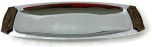 VTG Sculptura by Kromex Bread and Roll Tray with Faux Walnut Handles New in Box - Picture 1 of 6