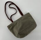 Portmanteau Green Vegan Leather Soft Canvas Travel Hand Shoulder Bag Purse Tote