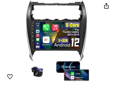 For Toyota Camry 2012-2014 10.1"Car Android 12 Carplay 8-Core GPS Radio Stereo - Image 1 of 4