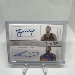 2012/13 National Treasures Jonas Valanciunas/Andre Drummond Auto RC #’d 22/25 - Picture 1 of 3