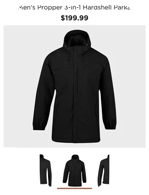 Propper Men's jacket - coat.  3 in 1 Hardshell Parka, Black, X-Large Regular - Image 1 of 2