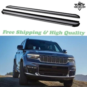 Fits For Grand Cherokee L 2021-2024 Side Step Nerf Bar Stair Fixed Running Board - Picture 1 of 11