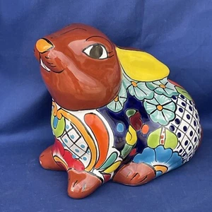 rare Talavera Rabbit Bunny Mosaic Terra Cotta Art Figurine Statue ❤️gsc10m6 - Picture 1 of 9
