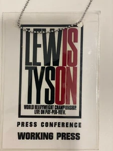 Biglietto Mike Tyson Lennox Lewis conferenza stampa pass credenziali boxe - Foto 1 di 12