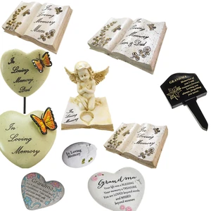 Grave Tribute Plaque Ornament ,Book, Stone ,Frame ,Pick Stake In Loving Memory - Picture 1 of 18