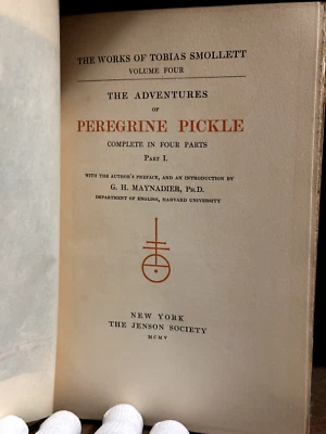 PEREGRINE PICKLE THE WORKS OF TOBIAS SMOLLETT JENSON 1905, NUMBERED 481/1,000 - Image 1 of 4