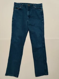 Wrangler 936DEN Mens 38x35* Slim Straight Cowboy Cut 100% Cotton Blue Jeans - Picture 1 of 11