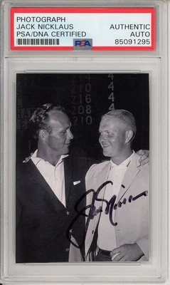 JACK NICKLAUS SIGNED GOLF AUTO AUTOGRAPH PSA DNA COA PHOTO with ARNOLD PALMER - Image 1 of 2