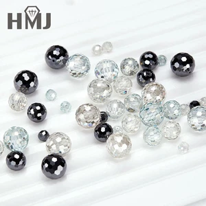 Loose Moissanite Round Shape Ball Beads Stones White Blue for DIY Jewelry Making - Picture 1 of 25