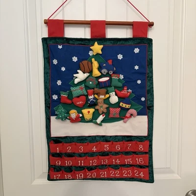 Vintage One Step Ahead Tree Ornaments Advent Calendar Soft Hanging Christmas 90s - Image 1 of 4