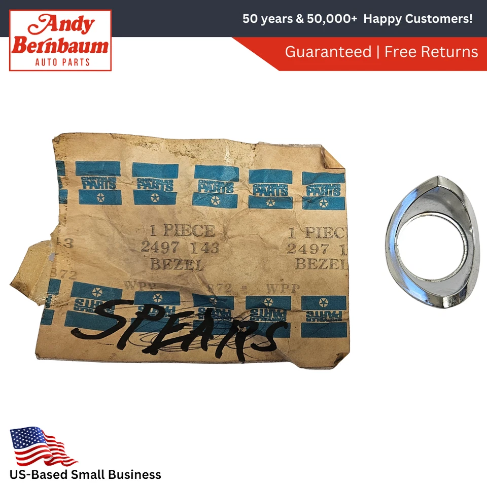 1965-66 Chrysler New Yorker Newport T&C Ignition Switch Bezel 2497143 NOS - Image 1 of 4