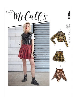 Retro Sewing Pattern Skirt & Moto Jacket McCall's R10675 8130 Sizes 14-22 Uncut - Image 1 of 3