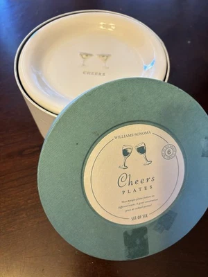 Platos Williams And Sonoma Cheers en caja con juego de 6 grietas Foto 1 de 4