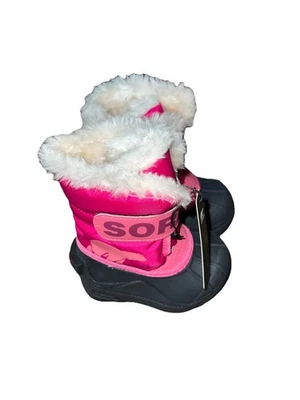 Botas de nieve Sorel rosa negro niños pequeños talla 4 Foto 1 de 4
