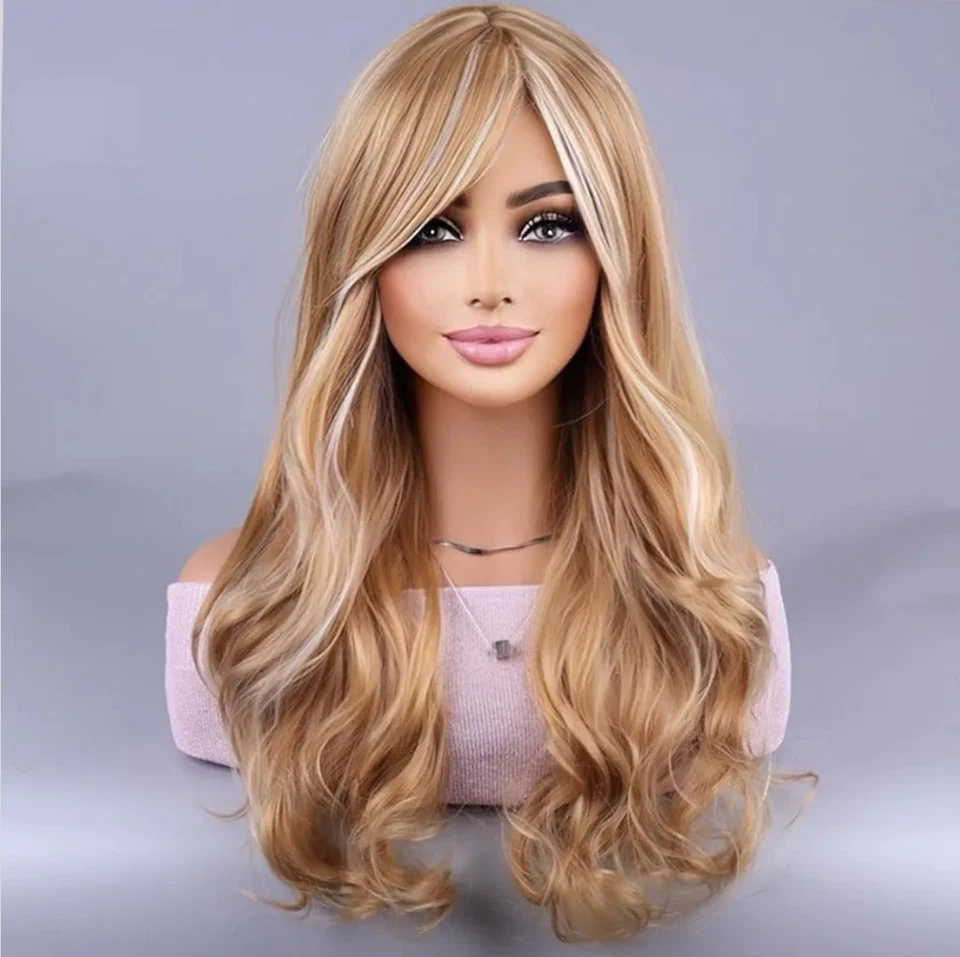 WIG -  LONG LIGHT BLONDE WAVY HAIR W. BANGS & LAYERS  - Image 1 of 4