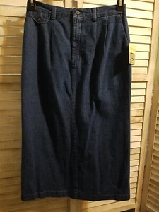 Lee Womens Skirt Size 12 Blue Long Denim Casual Tailored Style Pleated Pockets - Picture 1 of 15