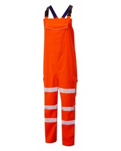 Leo NORTHAM recycelt nachhaltig wasserdicht hohe Sichtbarkeit orange Latzhose - Bild 1 von 2