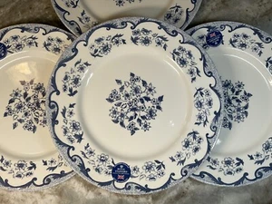 Royal Stafford Blue Toile Dinner Plates. 11 Inch. Set Of 4. New. - Picture 1 of 14