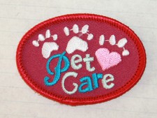 Pet Care patch badge Boy Girl Scout embroidered iron-on