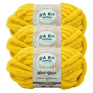 (3 Pack) Lion Brand Yarn 951-158Y AR Workshop Chunky Knit, Mustard Seed - Picture 1 of 4