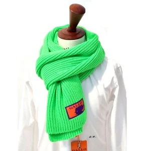 Rooster Baby Unisex Neon Green Solid Ribbed Scarf One Size - Picture 1 of 6